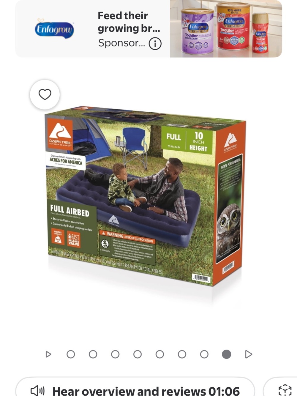 Ozark Trail Navy Blue Full Airbed Inflatable